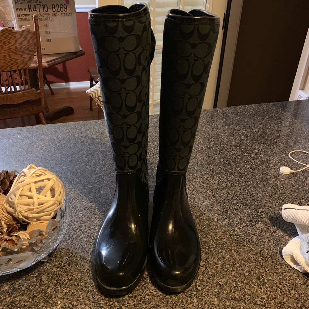 Women’s Coach Tristee Black Rain Boots size 10